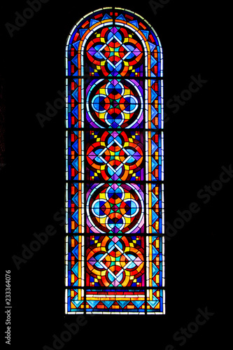 Beaugency. Vitrail de l'abbatiale Notre-Dame. Loiret. Centre-Val de Loire	 photo