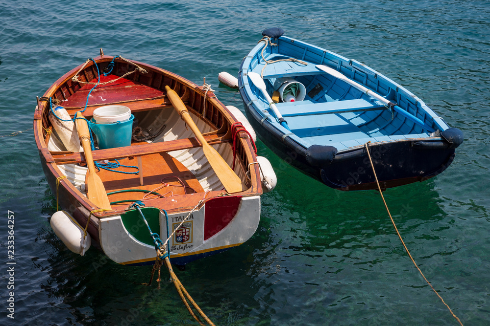 Portofino Italy July 6th 2015 : View of boats in the beautiful harbour at Portofino, Italy