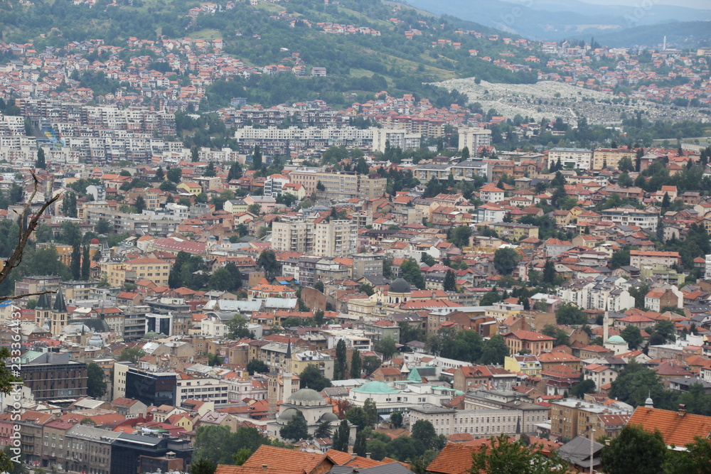 Sarajevo is the capital and largest city of Bosnia and Herzegovina.  Sarajevo, Bosnia and Herzegovina 08.06.2017