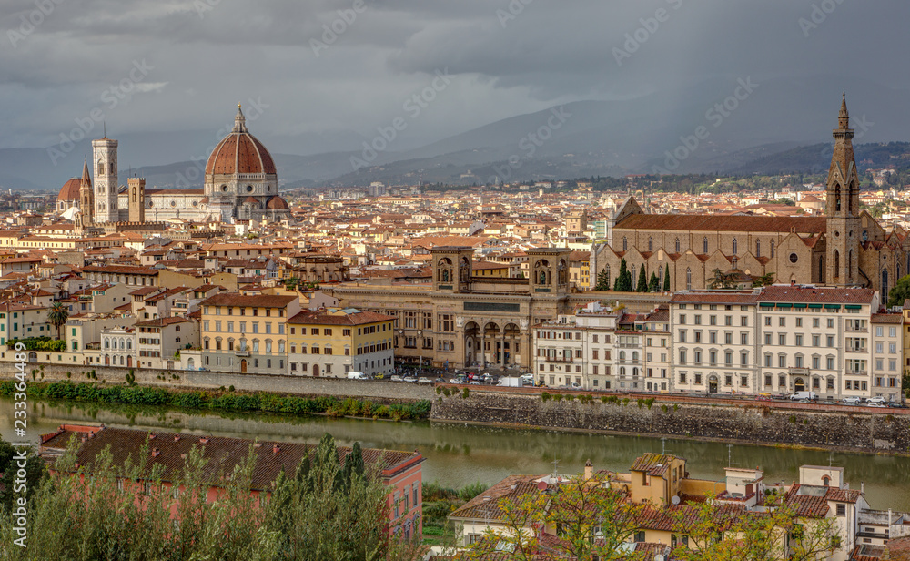 Vue panoramique de Florence depuis la place Michelangelo - Toscane - Italie