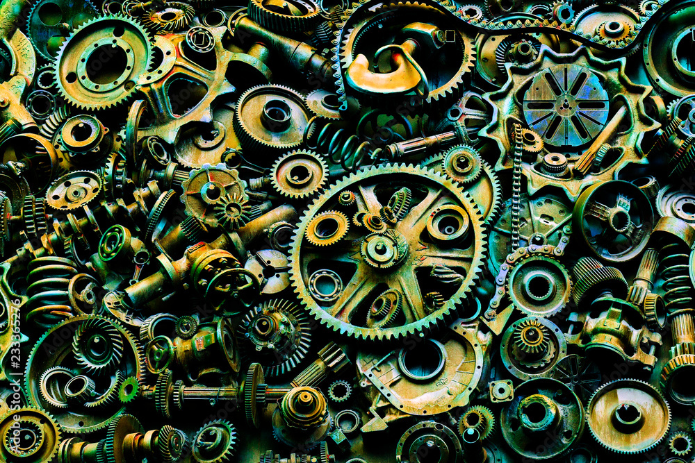Steampunk texture, backgroung with mechanical parts, gear wheels Steampunk texture, backgroung with mechanical parts, gear wheels