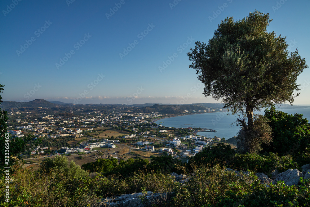 Fantastic view over Faliraki, Rhodes Greece