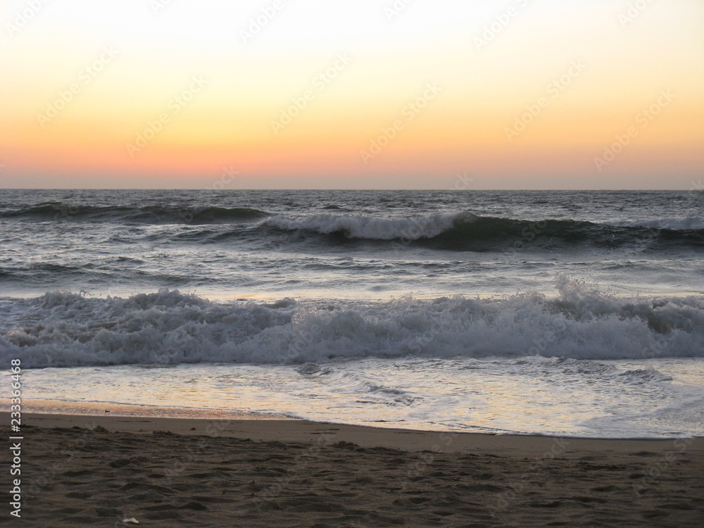 sunset on beach sunset on beach