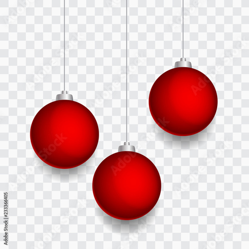 Rote Weihnachtskugeln - Christbaumkugeln - Transparenter Hintergrund