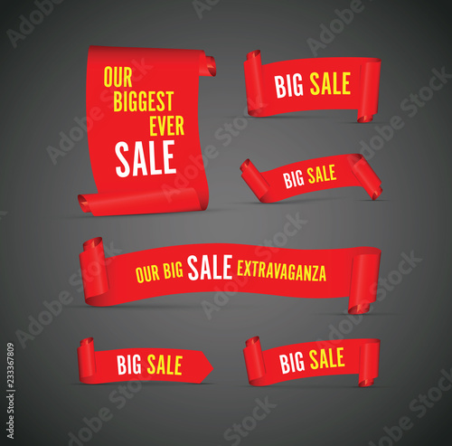 Our big sale set of red banners