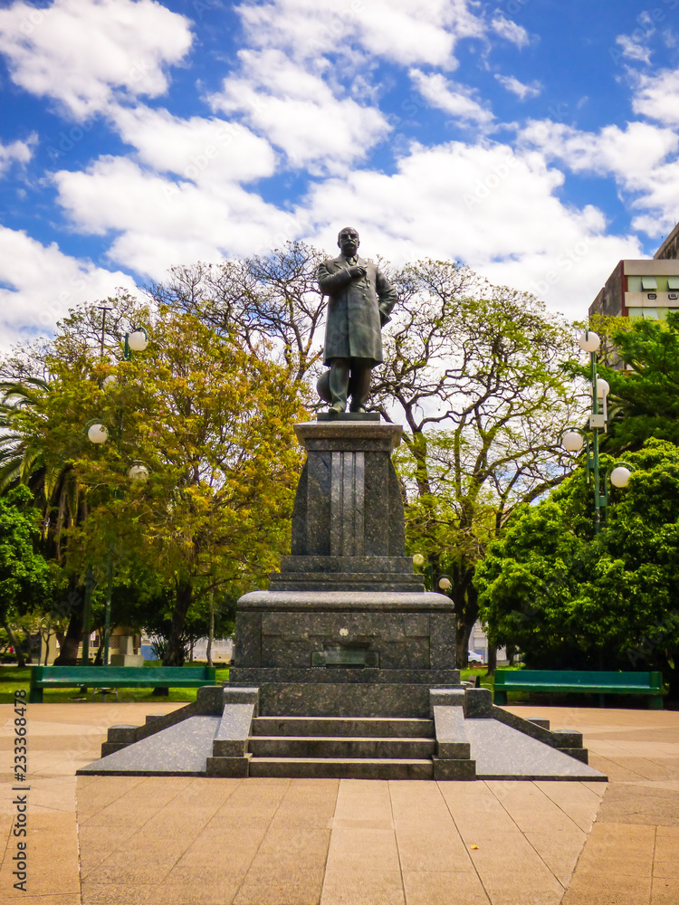 Uruguaiana, Brazil - Circa October 2018: Statue at Praça Barao do Rio Branco - main square of Uruguaiana