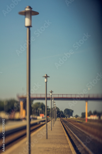 Railway station  rails  sleepers