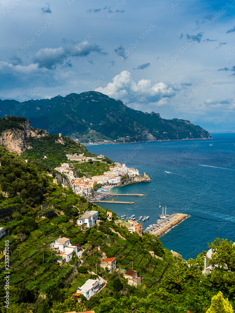 Italy, Campania, Amalfi Coast, Sorrento Peninsula, Costiera Amalfitana, Unesco World Heritage Site, Amalfi and Amalfi Coast views
