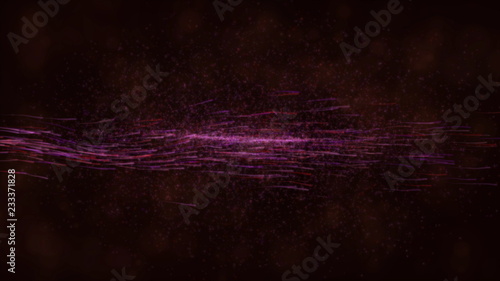 Flowing Lines over Swirling Stars Animation on Dark Background