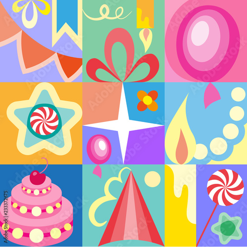 Celebratory set of birthday greeting cards kids