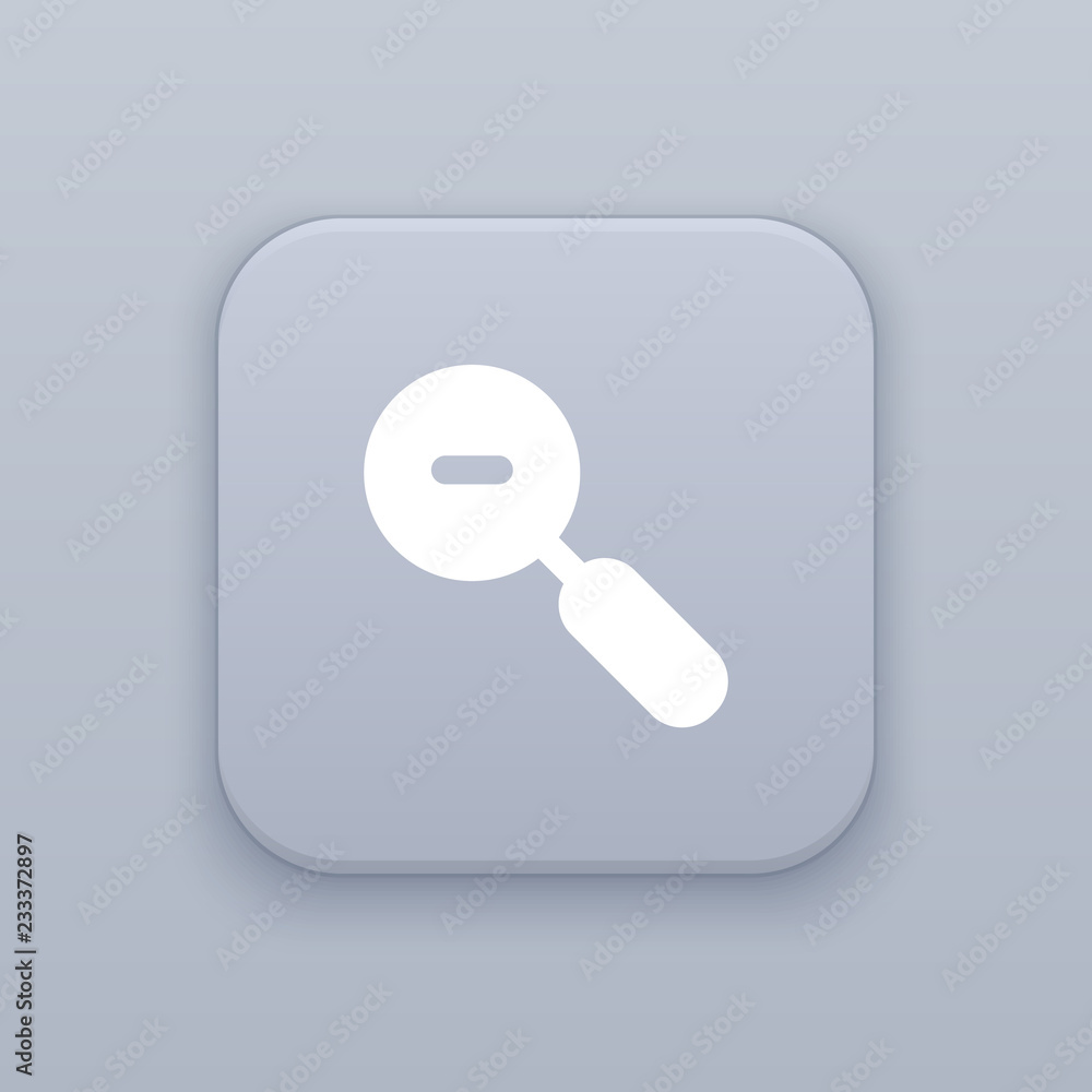 Decrease, zoom in out, gray vector button with white icon Decrease, zoom in out, gray vector button with white icon