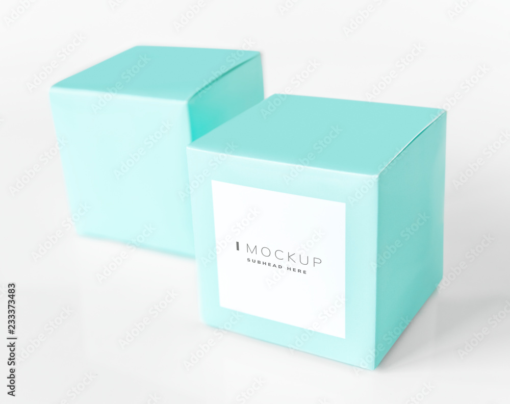 Mint green packaging box mockup Mint green packaging box mockup