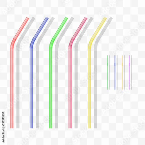 Transparent Drinking Straw. Vector illustration.