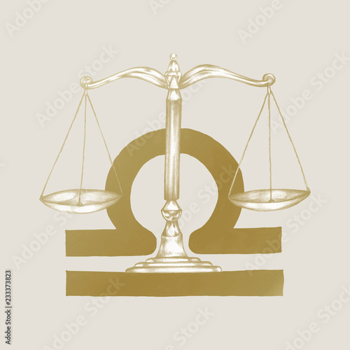 Hand drawn horoscope symbol of Libra illustration