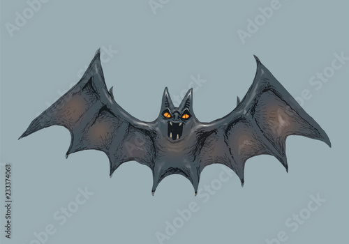 Illustration of a bat icon vector for Halloween