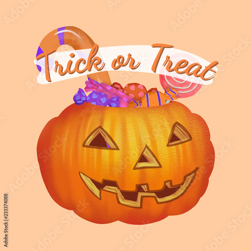 Illustration of trick or treat icon vector for Halloween