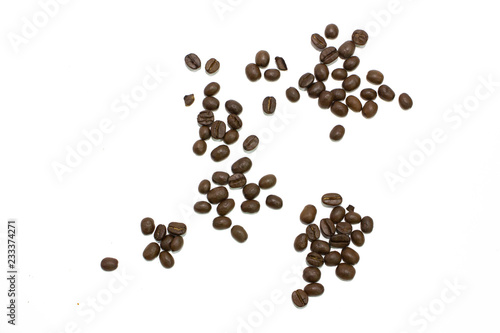 Coffee beans isolated on white background.