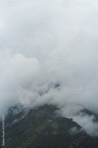 mount peak in a clouds. storm clouds over the mountain