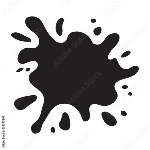Black splash isolated on white background. Vector illustration
