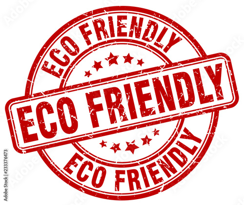 eco friendly red grunge round vintage rubber stamp