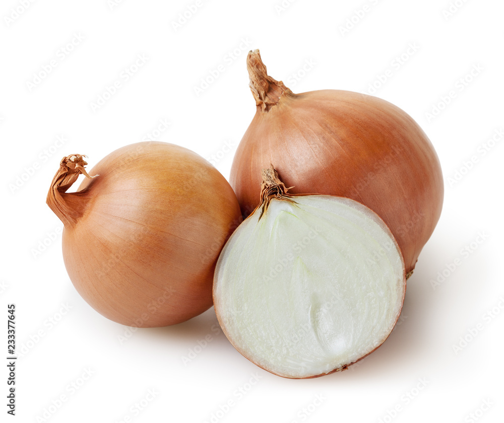 Onion bulbs isolated on white background with clipping path Onion bulbs isolated on white background with clipping path