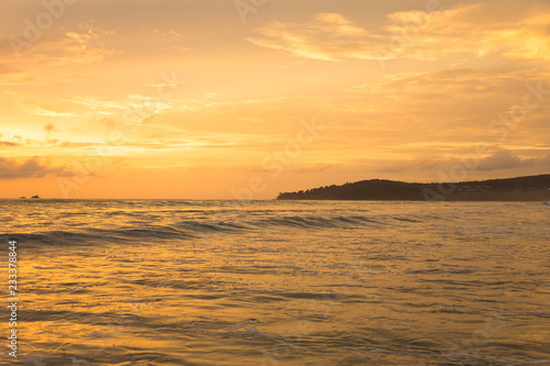 Golden sunset on the beach 