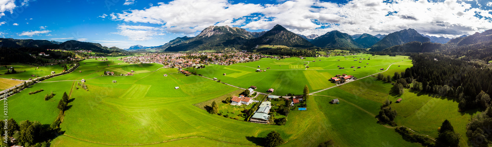 Germany, Bavaria, Swabia, Aerial view of Oberstdorf Germany, Bavaria, Swabia, Aerial view of Oberstdorf