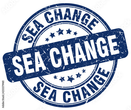 sea change blue grunge stamp