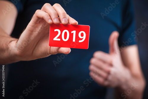business card with the inscription of the coming year