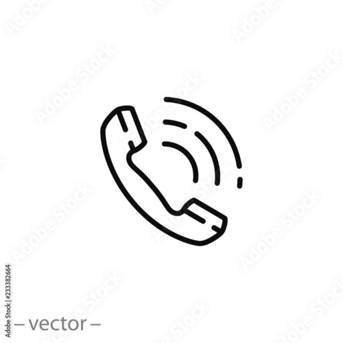 phone icon, phone call linear sign on white background - editable vector illustration eps10