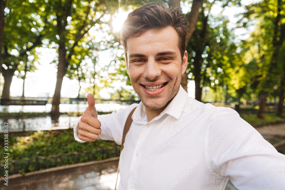 Happy young businessman wearing shirt Happy young businessman wearing shirt