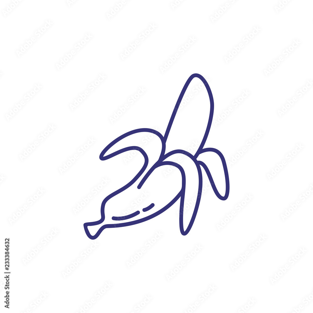 Obraz premium Banana line icon. Fruit, fiber, ingredient. Snack concept. Vector illustration can be used for topics like food, diet, healthy eating