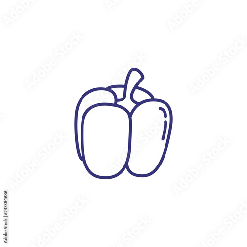 Bell pepper line icon. Vegetable, paprika, ingredient. Salad concept. Vector illustration can be used for topics like food, harvest, grocery