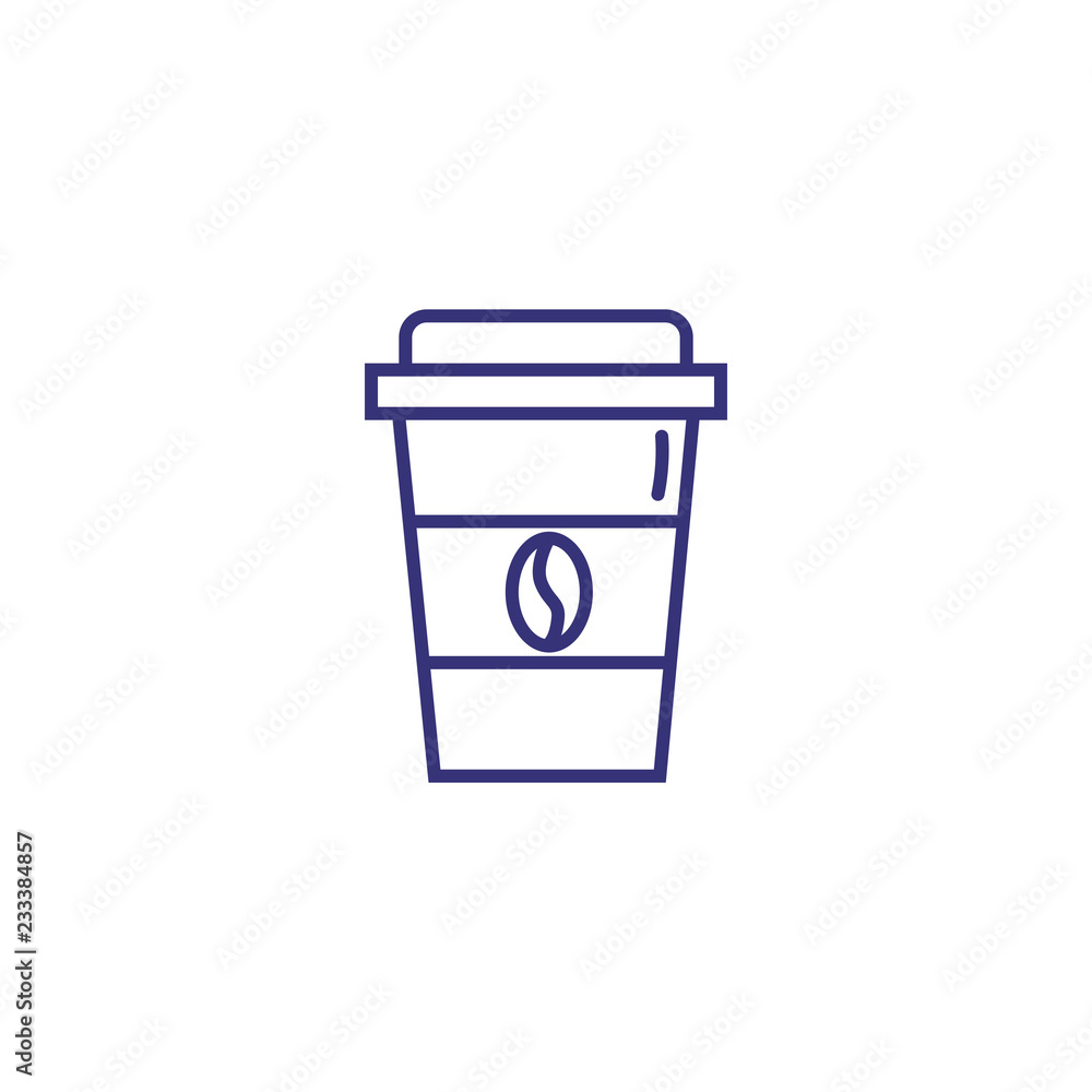 Coffee cup line icon. Beverage, caffeine, energy. Coffeeshop concept. Vector illustration can be used for topics like menu, recycling, breakfast Coffee cup line icon. Beverage, caffeine, energy. Coffeeshop concept. Vector illustration can be used for topics like menu, recycling, breakfast