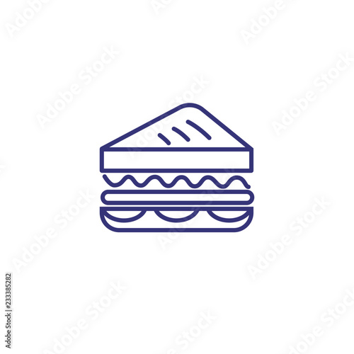 Sandwich line icon. Lunch, snack, toast. Food concept. Vector illustration can be used for topics like catering, cooking, meal