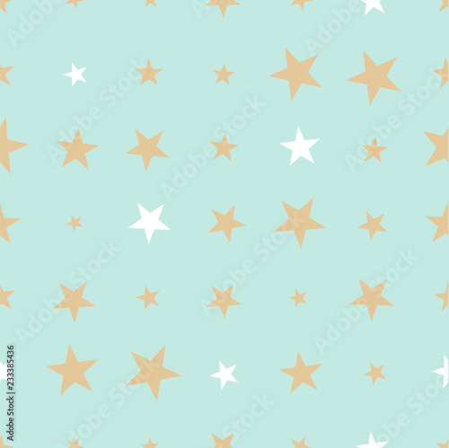 Seamless pattern with hand drawn stars on  background. Sky background. Vector illustration.