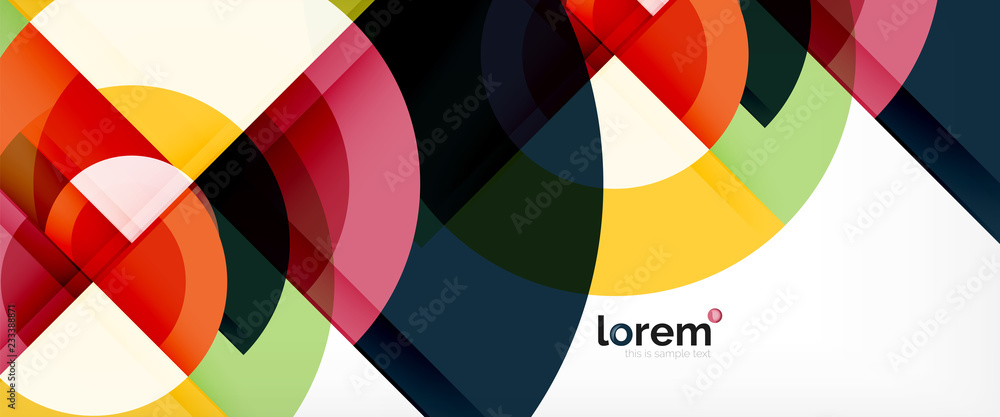 Modern geometric circles abstract background, colorful round shapes with shadow effects Modern geometric circles abstract background, colorful round shapes with shadow effects