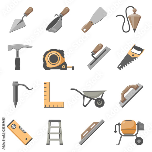 Masonry Tools Icon Set
