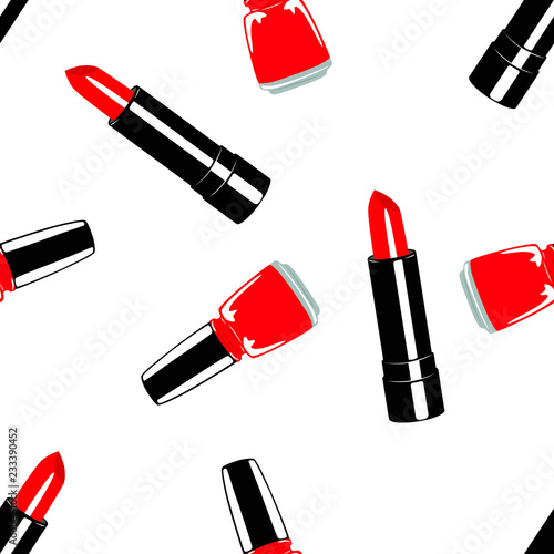 Pattern lipstick and nail varnish