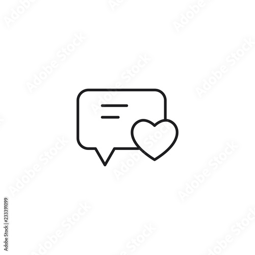 like comment line icon on white background