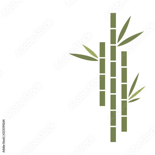 Bamboo logo template design or vector icon for website. Chinese, asian or eastern background or layout with bamboo illustration. Flat clean design.