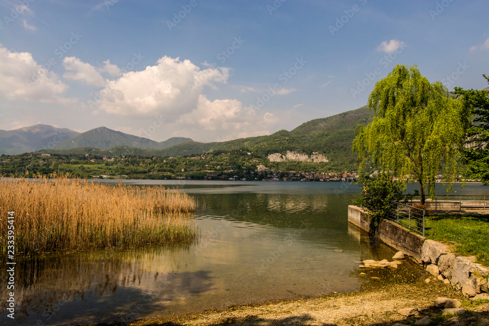 Fototapeta premium Pusiano lake , panorama , Italy