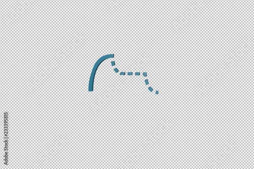 blue Attack 3D illustration on transparent background