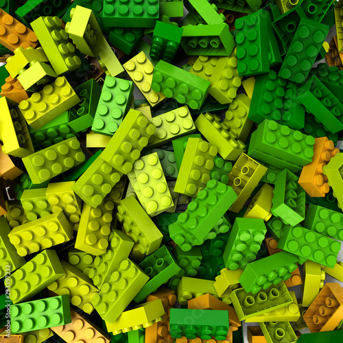 Green plastic blocks