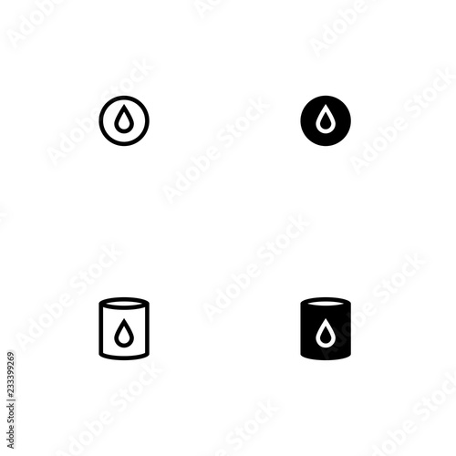 Jerry Can Icon Set. Flat Style. Line Style. Solid Style photo