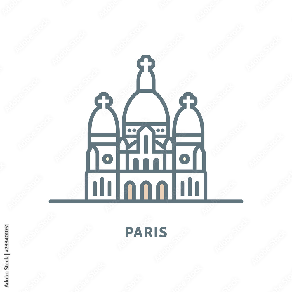 Paris icon with Sacre-Coeur basilica