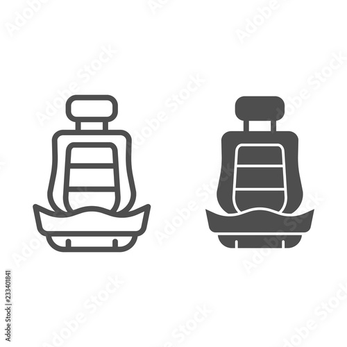 Car seat line and glyph icon. Car armchair vector illustration isolated on white. Auto seat outline style design, designed for web and app. Eps 10.