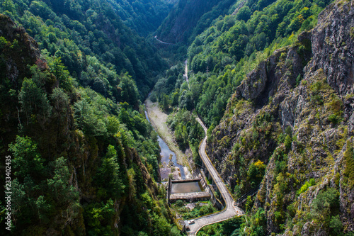 Hydroelectric power plant in a valley