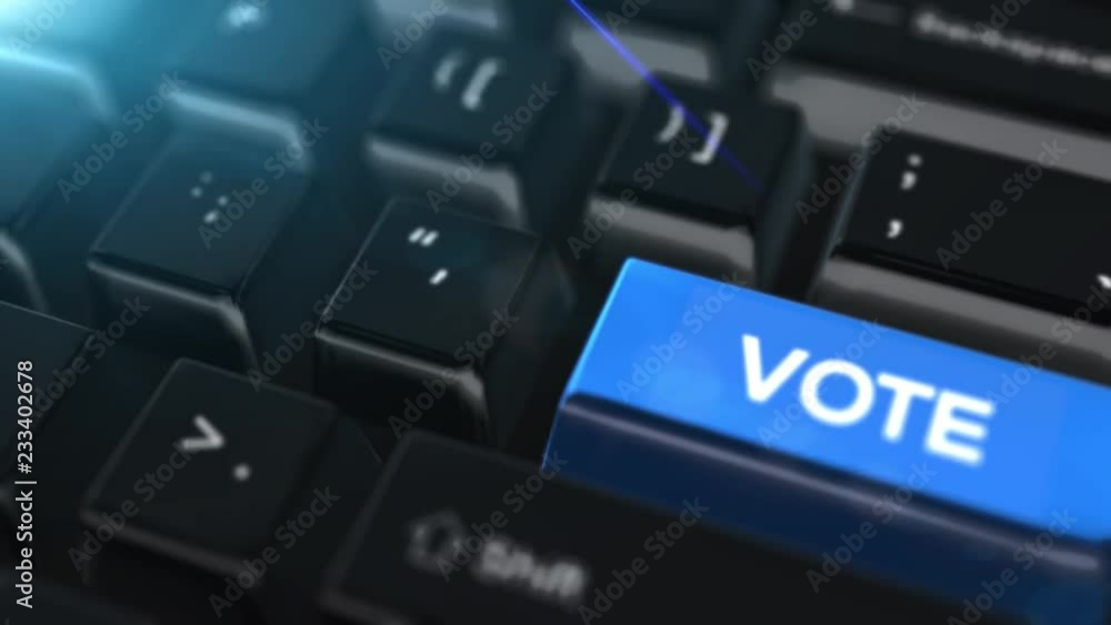 Animation close up computer keyboard with Vote Button Animation close up computer keyboard with Vote Button