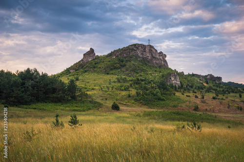 Mountain Biaklo near Olsztyn in Jura Krakowsko-Czestochowska, Poland photo